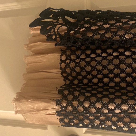 NWOT Free People Crochet Black Mini w/ Nude Slip - Picture 7 of 7